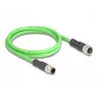 Kabel sieciowy DeLOCK M12 D-kodowany 4-pinowy męski do żeńskiego PUR (TPU) 1 m