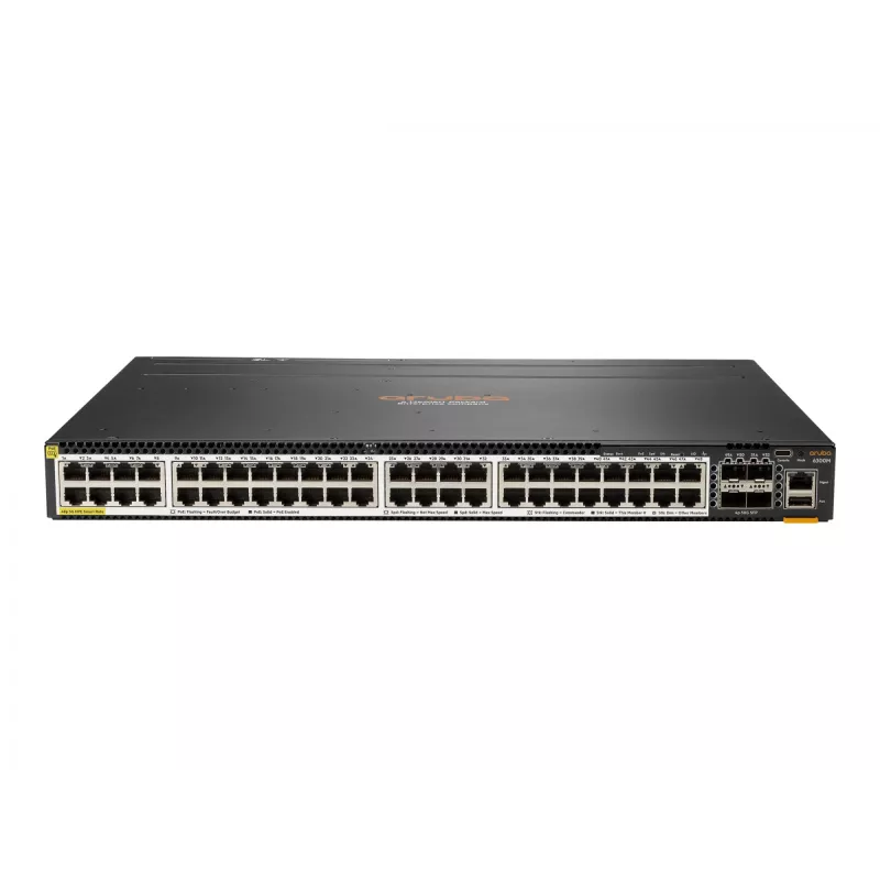 Hewlett Packard Enterprise HPE Aruba 6300M - Switch - L3 - zarządzalny - 48 x 100/1000/2,5G/5G (PoE+) + 4 x 1 Gigabit / 10 Gigabit / 25 Gigabit / 50 Gigabit SFP56 (Uplink / Stacking)