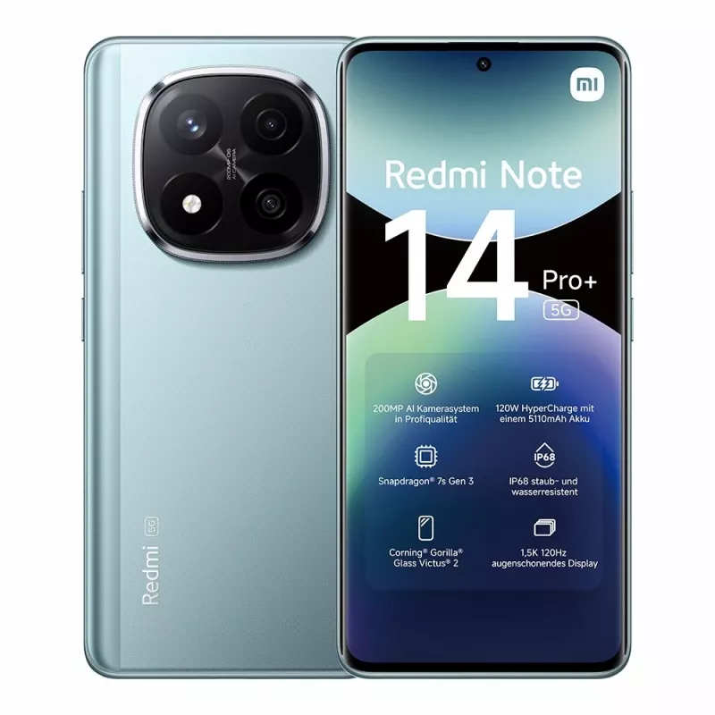 Smartfon Xiaomi Redmi Note 14 Pro+ 5G — 6,67 cala AMOLED, 8 GB RAM, 256 GB, 200 MP, IP68, 5110 mAh