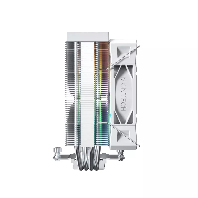 Chłodzenie powietrzne Montech NX400 ARGB 120 mm Biały — 270 W TDP, FDB, 156×74×120 mm