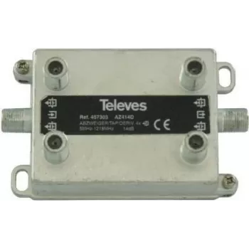 Splitter Televes AZ414D 4-drożny 14 dB, częstotliwość 5–1218 MHz