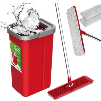 Zestaw mopa płaskiego GB870 MaxiClean z wiaderkiem 2 w 1 5,7L, system czyszczenia podłóg, obrotowa głowica 360°