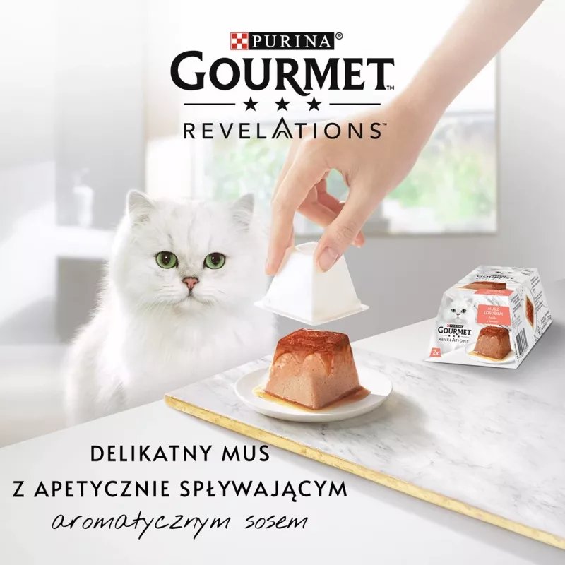 Mokra karma dla kota Purina Gourmet Revelations Łosoś saszetka 2 x 57 g, dorosłe koty, 81% wilgotność