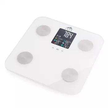 Waga osobista ETA | ETA378190000 Lena | Maksymalne obciążenie 180 kg | Dokładność 100 g | Pomiar wskaźnika masy ciała (BMI) | Biały