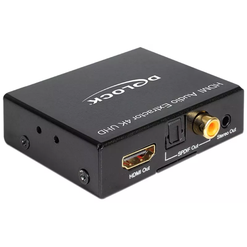 HDMI Stereo / 5.1 Channel Audio Extractor 4K, Adapter czarny