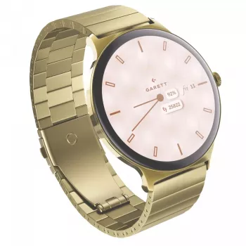 Smartwatch Garett Verona 2 Gold Steel z Bluetooth i monitorem pracy serca