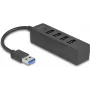 Hub USB DELOCK 64350 — 4-portowy USB 3.2 Gen 1 (Type-A), 5000 Mbit/s, 5 V/0.9 A, ABS, czarny