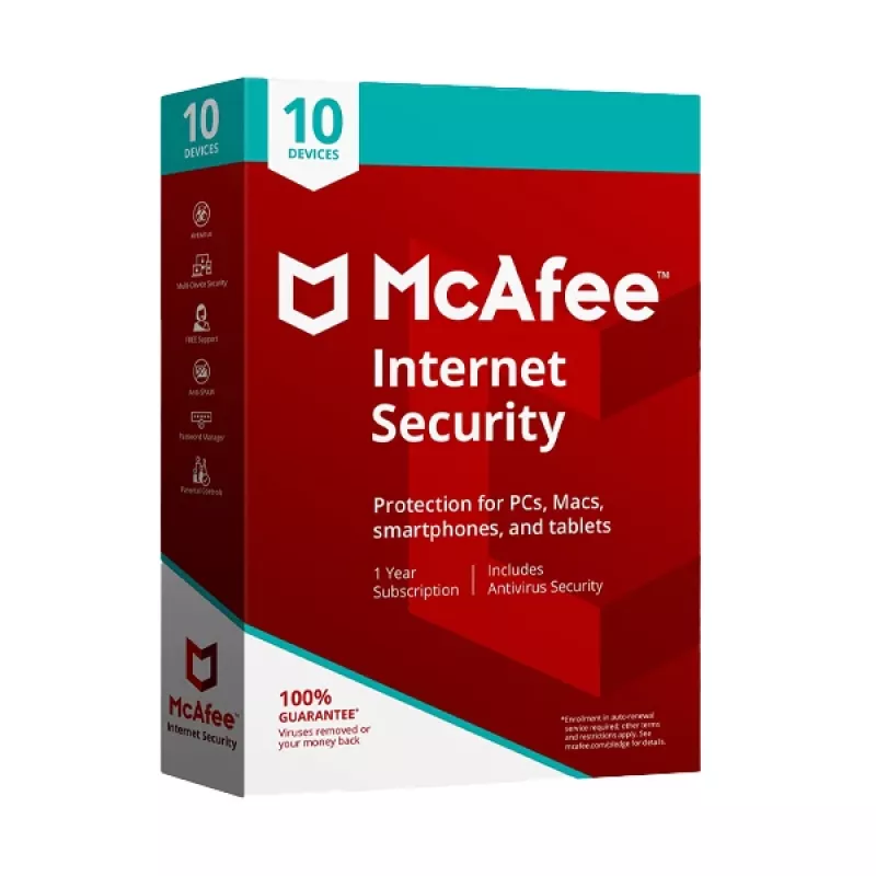 McAfee Internet Security 10 - Urządzenia 1 Rok