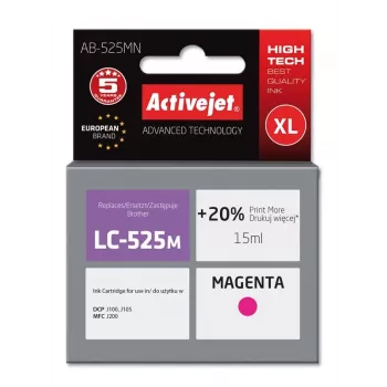 Wkład atramentowy ActiveJet AB-525MN kompatybilny z Brother LC-525M — magenta, High (XL) 15 ml