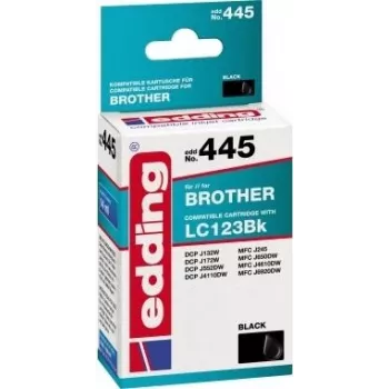 EDDING, wkład drukujący zamiennik Brother LC-123BK, czarny, kompatybilny, EDD-445