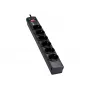 Eaton Protection Strip 6 DIN - Steckdosenleiste mit Überspannungsschutz (6-Fach Schuko Buchse, schaltbar) - schwarz (PS6D)