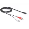 Kabel audio DeLOCK 84000 1.5m 2xRCA 3.5mm Czarny