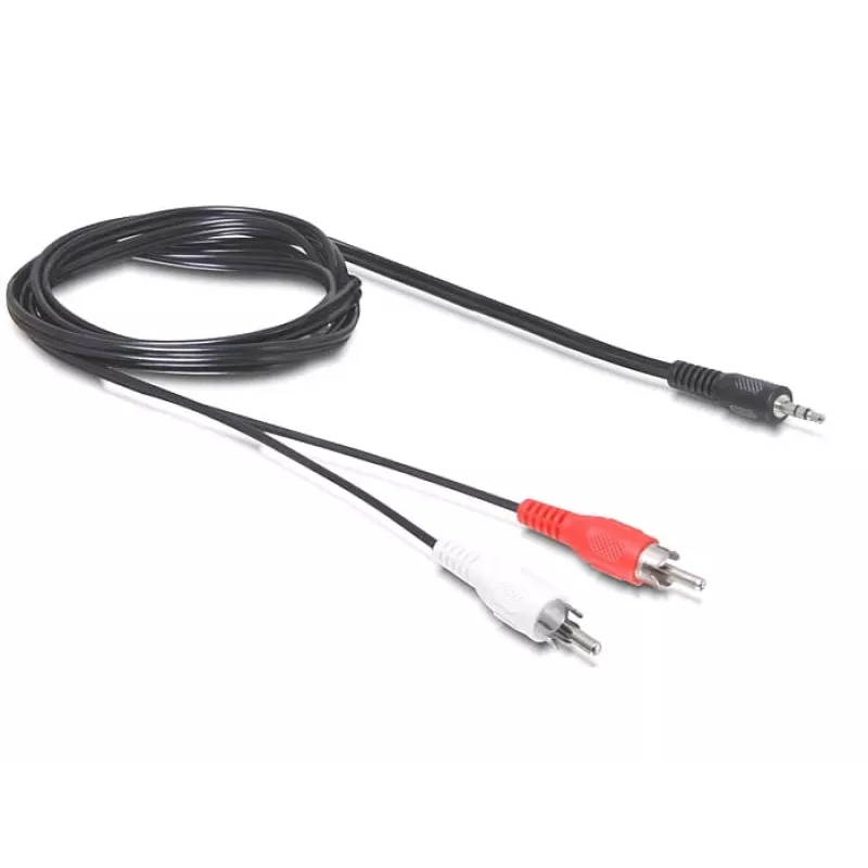 Kabel audio DeLOCK 84000 1.5m 2xRCA 3.5mm Czarny