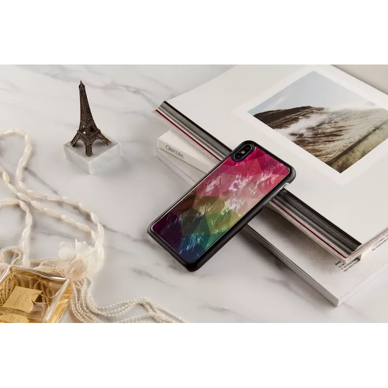 Etui ochronne na smartfon iKins dla iPhone XS Max — wzór wodnych kwiatów, czarny