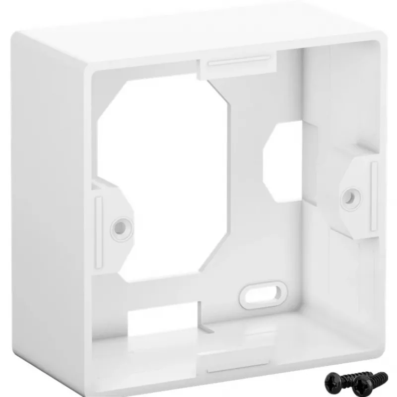 Wentronic Goobay CAT 6 Universaldose inkl. Aufputzmontage-Rahmen, Weiß - 2x RJ45 Netzwerkdose geschirmt (68244)