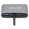 Manhattan Stacja dokująca / hub USB-C, porty (x4): HDMI, USB-A, USB-C i VGA, z Power Delivery (PD) 87 W - wymaga zewnętrznej ładowarki USB-C (nie dołączono). Zasilanie przez USB (nie wymaga zewnętrznego zasilacza), gdy PD nie jest używane, aluminium