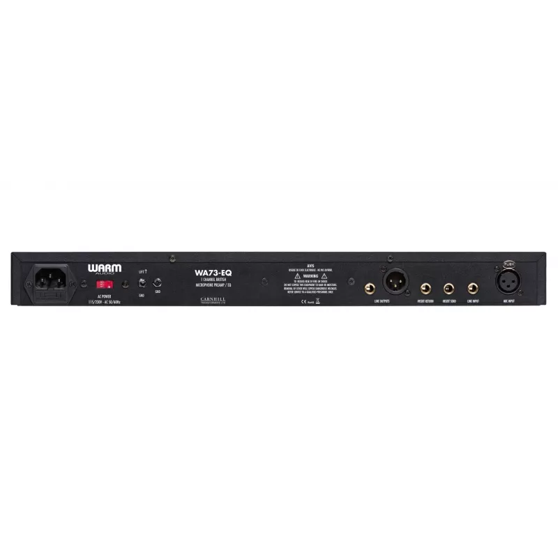 Przedwzmacniacz audio WARM AUDIO WA73-EQ — jednokanałowy, czarny, 20–20 000 Hz, wejście 1200 Ω, 115/230 V
