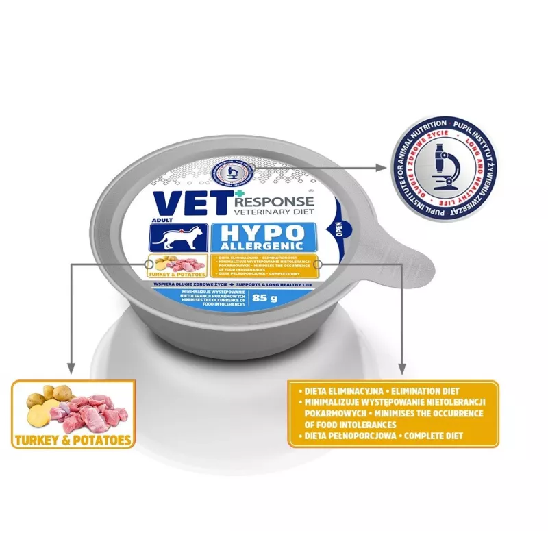 VET RESPONSE Hypoalergiczny Indyk - karma mokra dla kota - 85g