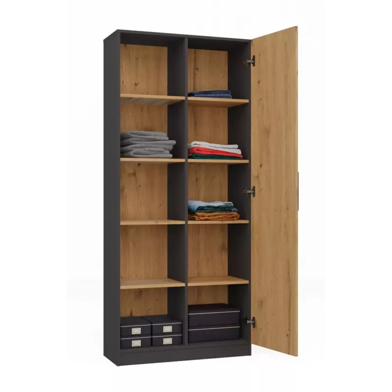 Górna część regału biurowego Topeshop RD-80 ANT/ART KPL, 10 półek, płyta wiórowa, 800×300×1820 mm