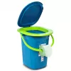 GreenBlue GB320BL Przenośna toaleta turystyczna z wiadrem, siedziskiem, uchwytem i pokrywą — wytrzymała, stabilna, 19 l