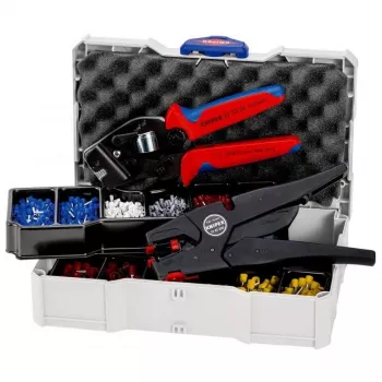 Zestaw zaciskowy Knipex 97 90 16, Ze szczypcami zaciskowymi i ściągaczem izolacji,