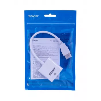 Adapter do kabla wideo Savio CL-27B 0,1 m HDMI Type A (Standard) VGA (D-Sub) biały