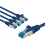 Goobay CAT 6A kabel krosowy S/FTP PiMF 5 m niebieski zestaw 5 szt. - przewód miedziany CU (67532)