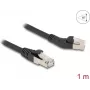 Kabel sieciowy DeLOCK RJ45 Cat.6A 45° kątowy w lewo do prostego 1 m czarny