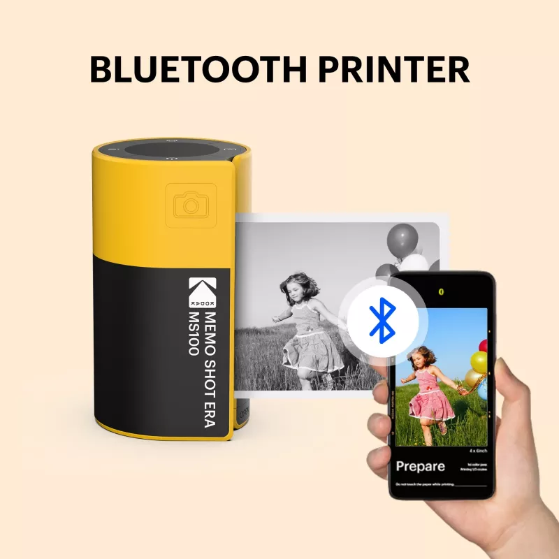 Kodak MemoShot Era MS100 Photo Printer 68.58 x 45.72 mm Czarny żółty