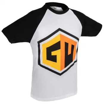 T-shirt Global Masters z logo GM - biały (XL)