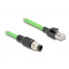 Kabel sieciowy DeLOCK M12 Kabel A-kodowany 8-pinowy męski na RJ45 męski PUR (TPU) 1 m