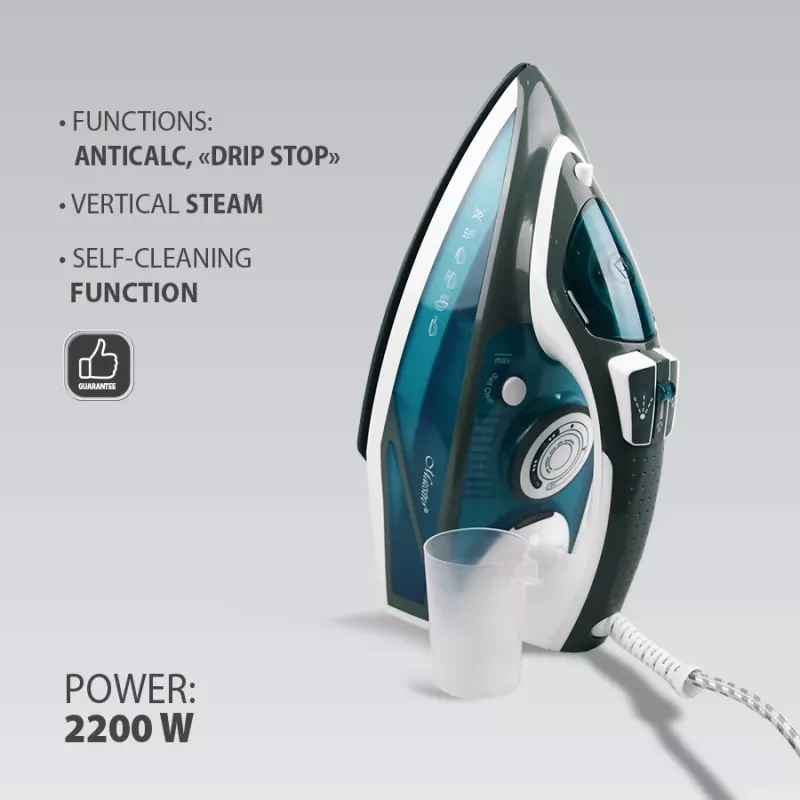 Żelazko parowe Maestro MR-304C, 2200W, biało-niebieskie — żelazko parowe do użytku domowego