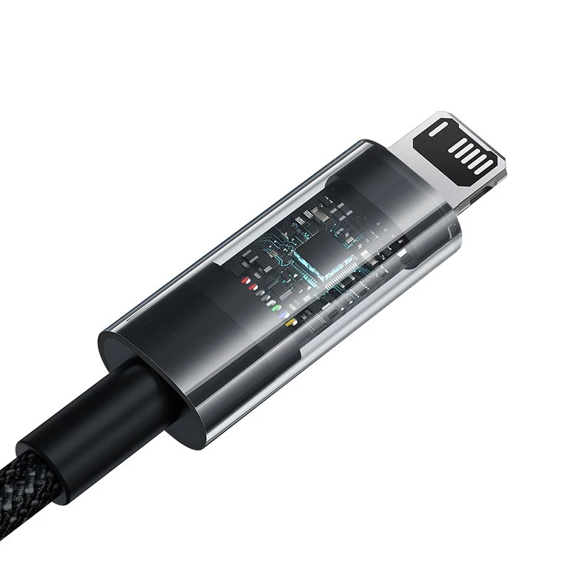Baseus Gem USB do IP 2.4A szybki kabel do ładowania 2 m Czarny