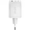 Ładowarka USB-C Fast Charger Nano, PD, GaN, 65 Watt (biała, 1x USB-A, 2x USB-C PD, Charge 3.0)