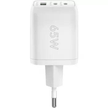 Ładowarka USB-C Fast Charger Nano, PD, GaN, 65 Watt (biała, 1x USB-A, 2x USB-C PD, Charge 3.0)