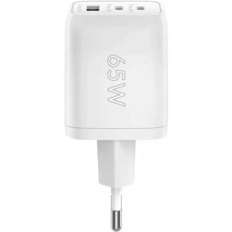 Ładowarka USB-C Fast Charger Nano, PD, GaN, 65 Watt (biała, 1x USB-A, 2x USB-C PD, Charge 3.0)