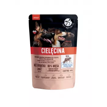 Mokra karma dla psa PetRepublic Adult Veal 500 g — kompletna mokra dieta dla dorosłych psów