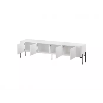 Szafka RTV Cama Meble VERA 190x40x50 cm, biały mat, blat z płyty wiórowej