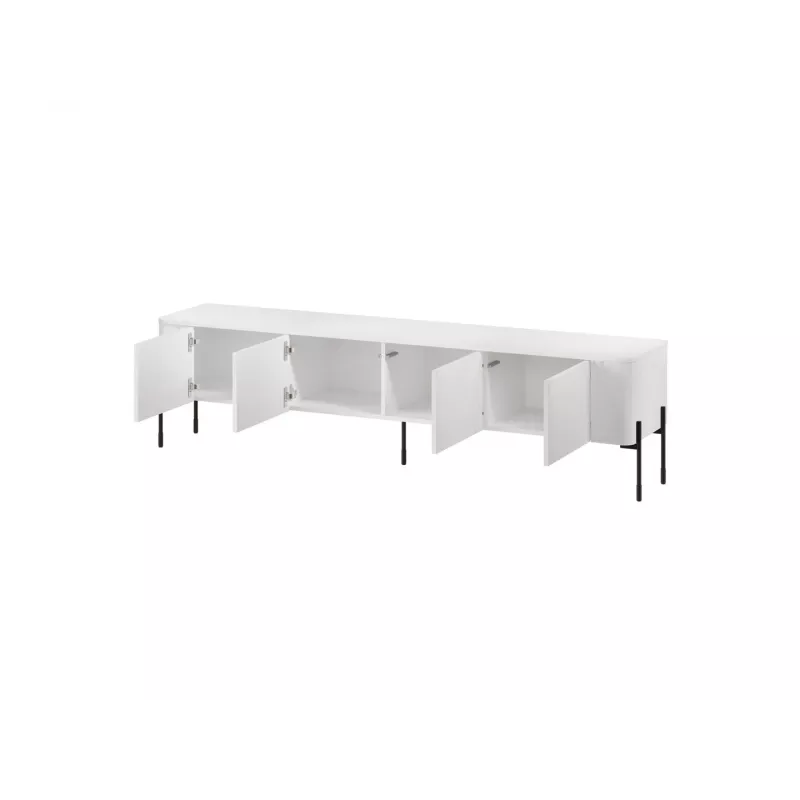 Szafka RTV Cama Meble VERA 190x40x50 cm, biały mat, blat z płyty wiórowej