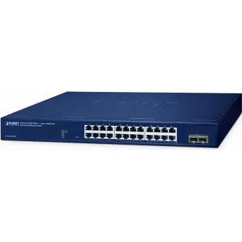 Przełącznik zarządzalny PLANET 24-portowy 10/100/1000T + 2-portowy L2 Gigabit Ethernet