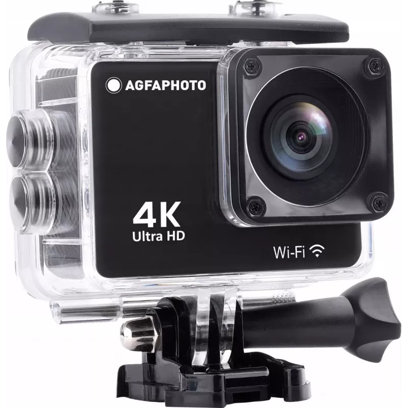 AgfaPhoto Action Cam 4K, wodoodporna, Wi-Fi, slow motion/time lapse (AC9000BK)