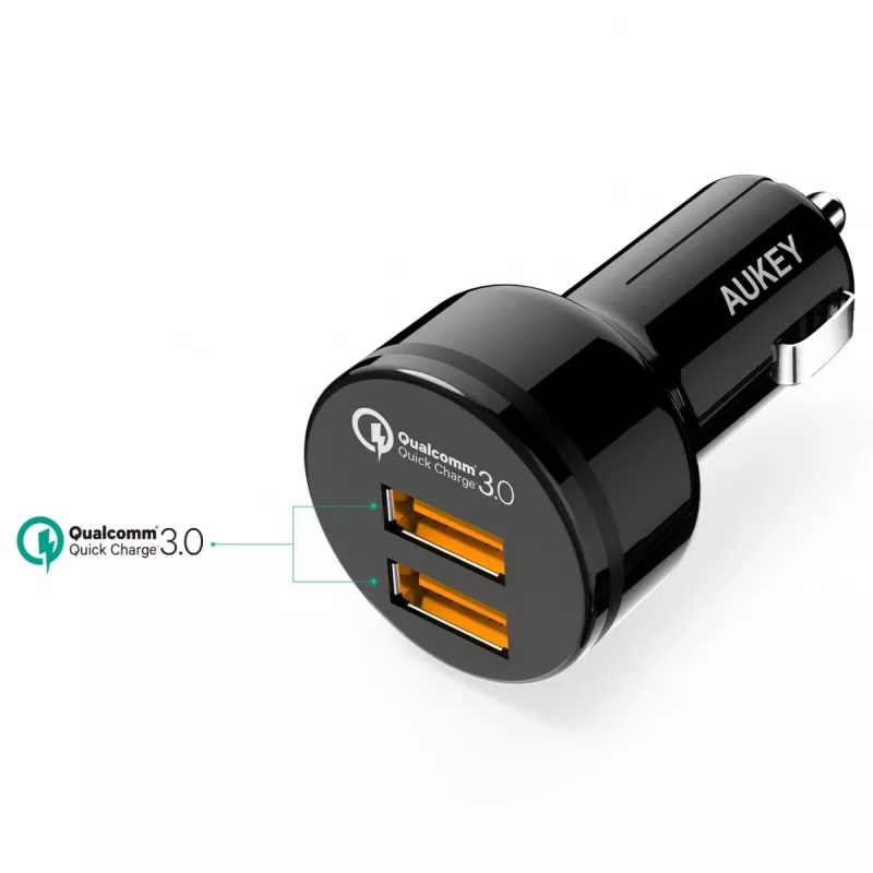 Ładowarka samochodowa CC-T8 ultra-szybka 2xUSB 3.0 6A 36W + kabel micro USB 1m