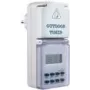 Cyfrowy włącznik czasowy AS Schwabe 24033 — programowalny zegar gniazdkowy, maks. 3500 W, bryzgoszczelny IP44