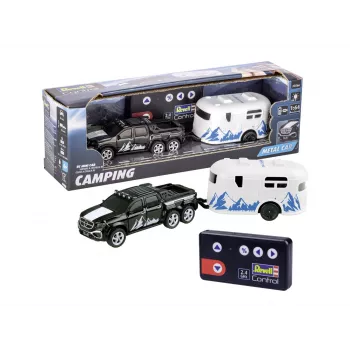 Samochód RC z kamperem REVELL 23566 — mini model zdalnie sterowany, zasilany bateriami, pojazd zabawkowy