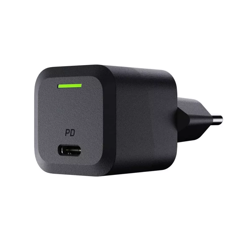 Ładowarka do urządzeń mobilnych zielony Cell CHARGC06, USB-C 33W, Quick Charge 3.0, wejście AC 100–240V, czarna