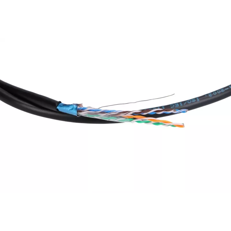 Kabel sieciowy Extralink Skrętka CAT5E FTP (F/UTP) V2 Outdoor 305M Czarny