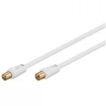 Kabel antenowy Wentronic Goobay, 100% ekranowany, pozłacany, biały, 5 m - wtyk koncentryczny gniazdo koncentryczne (67285)
