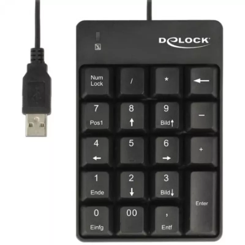 Klawiatura numeryczna DeLOCK 12481 uniwersalna USB czarna
