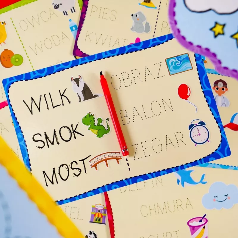 Zestaw edukacyjny Montessori Pióro Pisanie szkoła z 18 tabletami