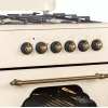 Kuchenka gazowo-elektryczna MPM MPM-56-KRM-14, 56 cm, 4 palniki gazowe, piekarnik elektryczny, kremowy